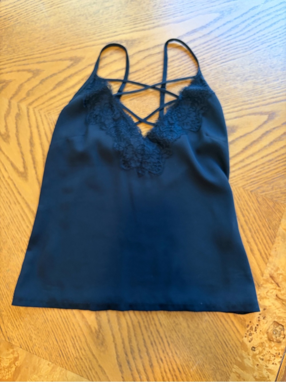 Bar III Black Lace-Trim V-Neck Camisole Top - Women Small
